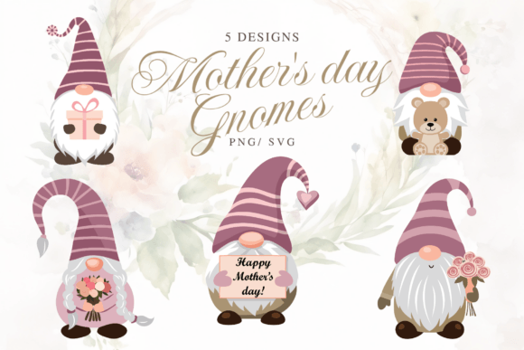 Charming Mother’s Day Gnomes Embroidery Bundle