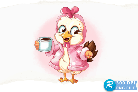Review: A Cartoon Style Chicken Holding a Coffee