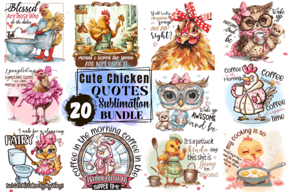 Review of Cute Chicken Quotes Sublimation Bundle